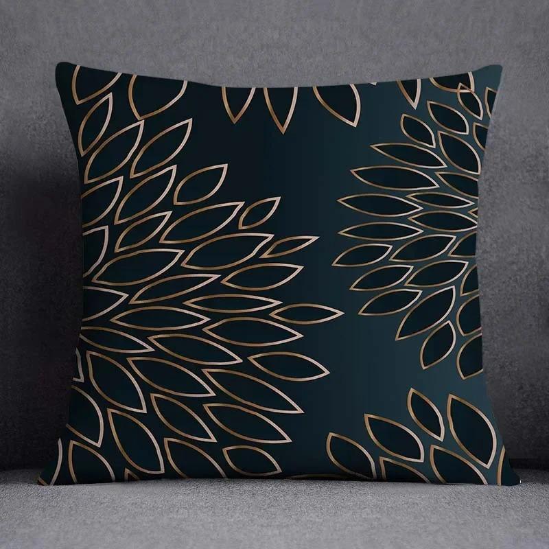 

Square Office Cushion Cover Geometric Flower Collection Pattern Home Decor Pillow Cover 16x16Inch