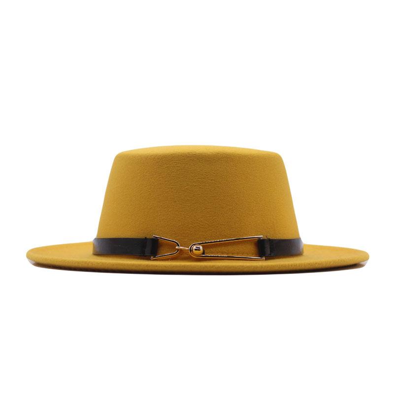 Herbst und Winter neue Britische Herren Zylinderhut flache Kappe flacher Schirm Wollhut Europäischer und Amerikanischer Stil Mode Jazzhut Damenhut