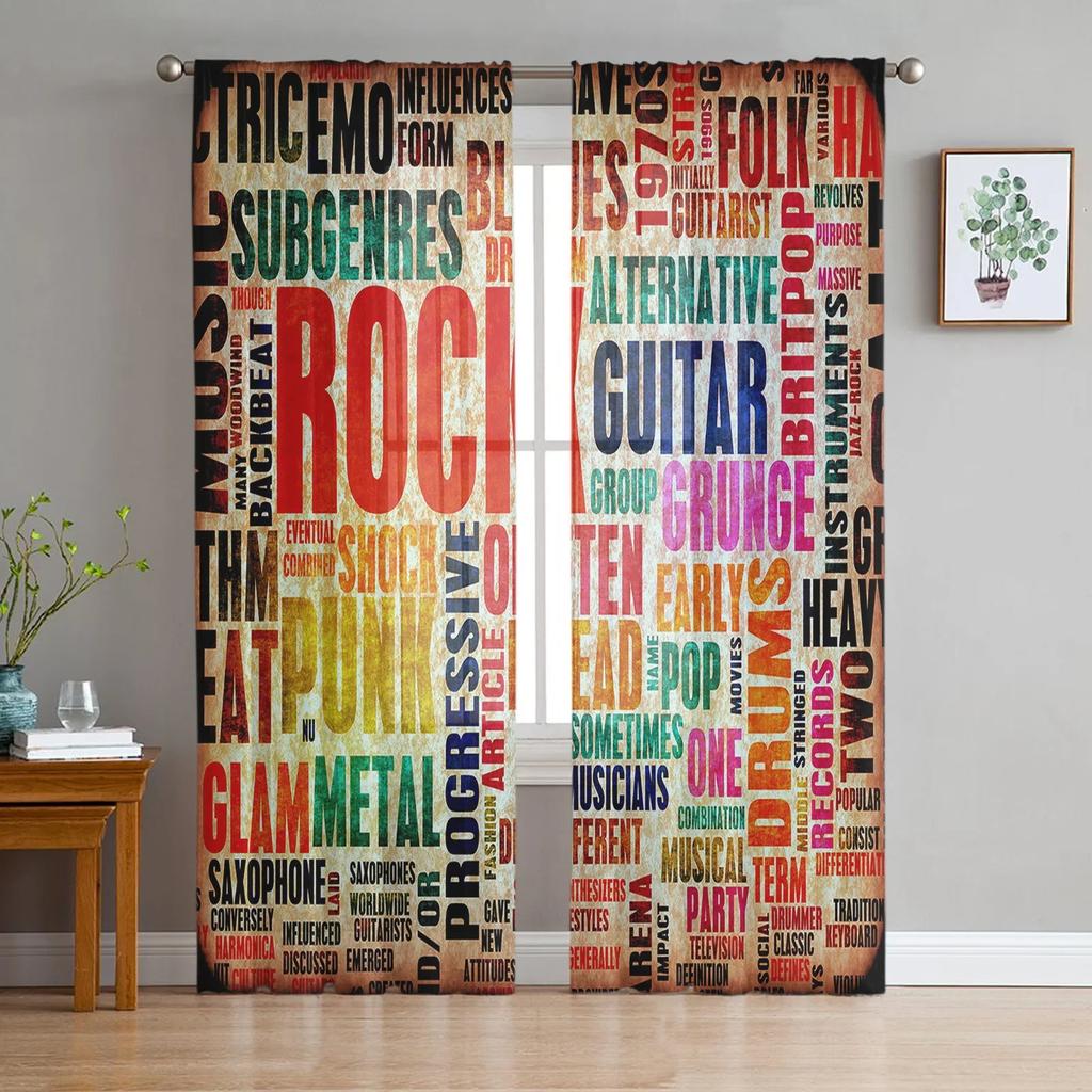 Dialog Box Explosion Tulle Curtains for Living Room Print Sheer Voile Curtain Bedroom Window Screening Drapes Blinds Home Decor