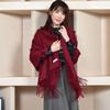 Hayashiguchi Thick Cashmere Gift with Original Box Bordeaux 100% Stole, Large, Wrapped, (CS0055),