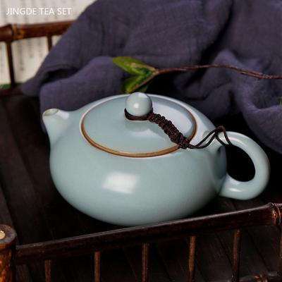 Piec Ru Glazura lodowa pęknięcia Czajniczek Xishi Domowy Ceramiczny zaparzacz do herbaty Błękitna Porcelana Czajniczek Ręcznie robiony Piękno Akcesoria do herbaty