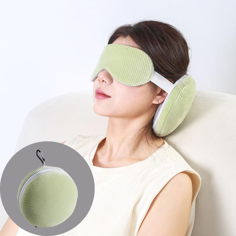 Eye Mask Soft 2 In 1 Eye Mask Pillow Foldable Multifunctional Travel Pillow Light-Blocking With Storage Hook Neck Pillows Kids