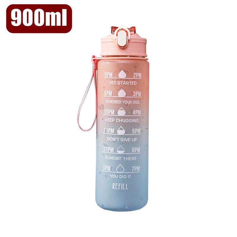 2 Liter Sports Water Bottle with Straw Men Women Fitness Water Bottle Outdoor Cold Water Bottlesc With Time Marker Drinkware New