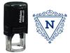 Printtoo N Alphabet Swirl Border Triangle Monogram Initial Self Inking Rubber Stamp Office