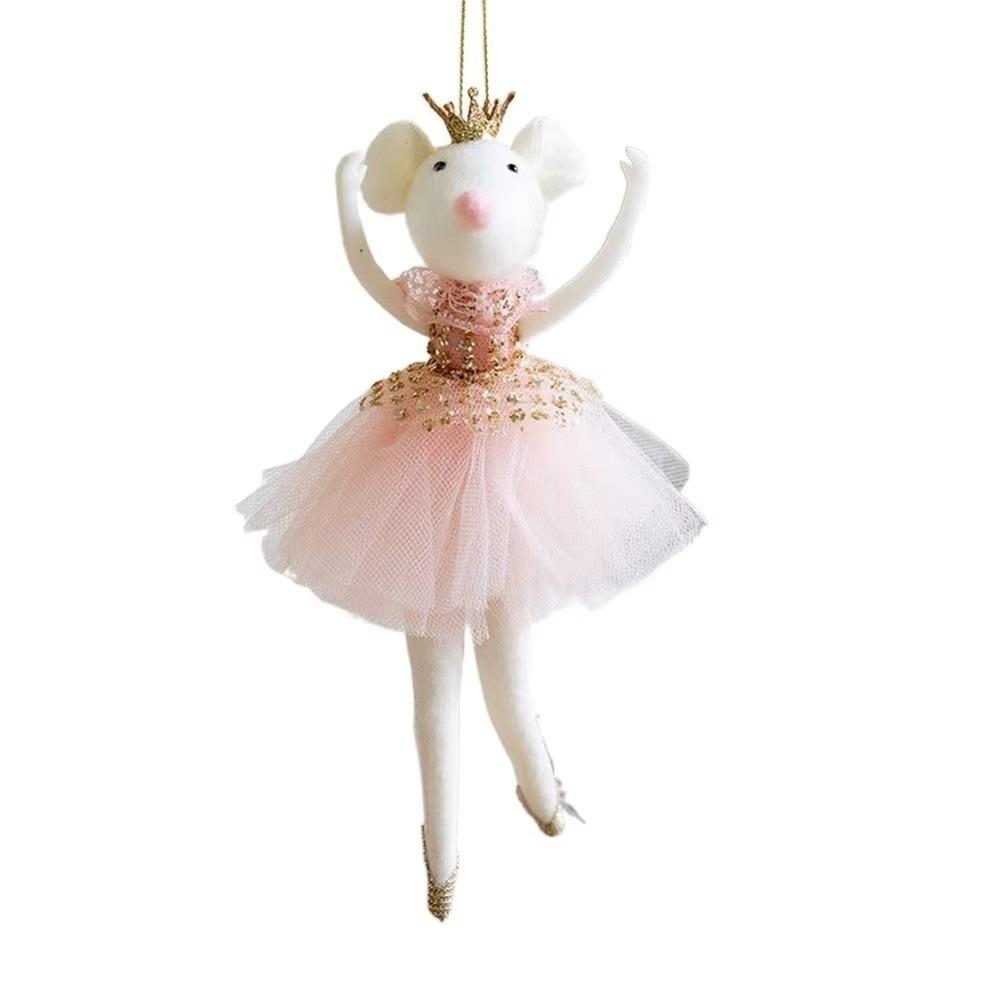 Mesh Xmas Tree Pendant Doll Girl Hanging Pendant Christmas Tree Decor Wall Hanging