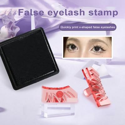 Eyelashes Eye Line Stamp with Ink Paste Natural Looking Fake Bottom Lashes Plastic Stamp