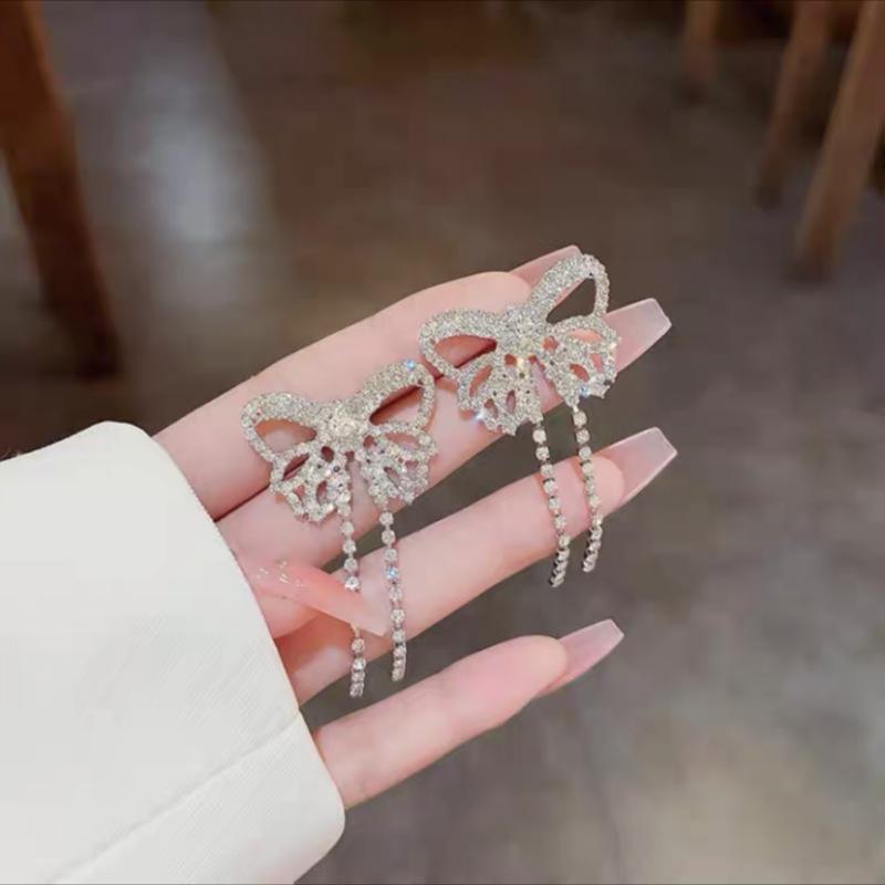 S925 Silver Butterfly Tassel Earrings for Women - Elegant and High-End Design