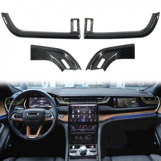 For Jeep Grand Cherokee L -2024 Car Dashboard Air Vent Trim Carbon fiber
