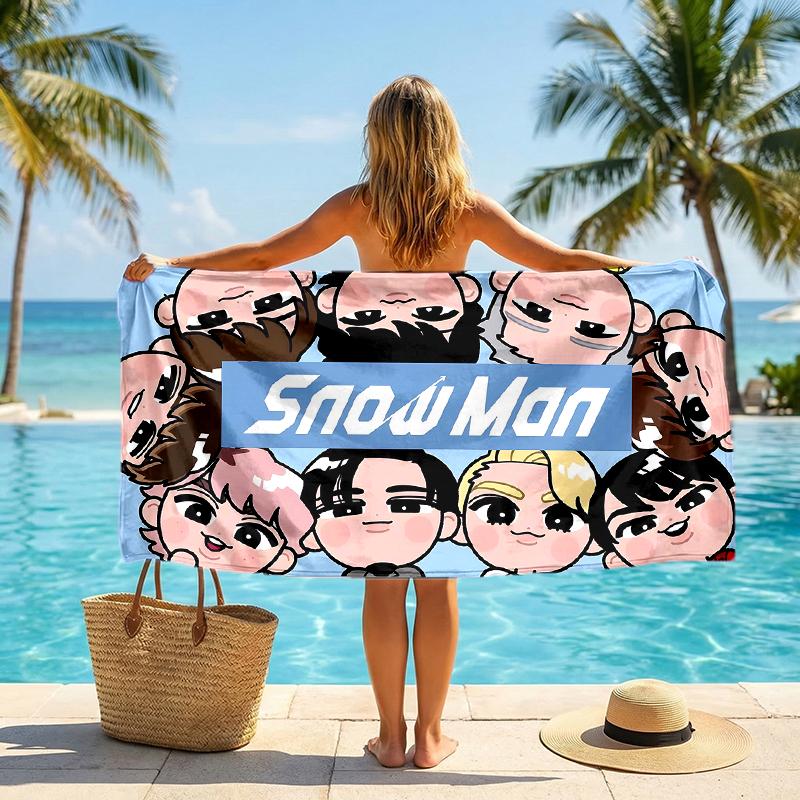 Snowman Band Fashion Beach Towel: Ideal for Summer Adventures Soft, absorbent and quick drying suitable for swimming and bathing