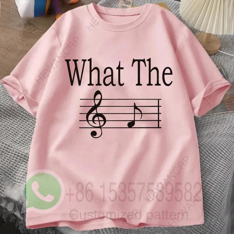 What The F Musical Note Mens Tshirt Summer Tracksuit Oneck Pullovers Harajuku Cotton Sweatshirt Breathable Casual Sportswear S