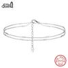 Effie Queen Trendy Summer Foot Chain Adjustable 925 Sterling Silver Layered Anklets Bohemia Jewelry Summer Holiday Design SA35