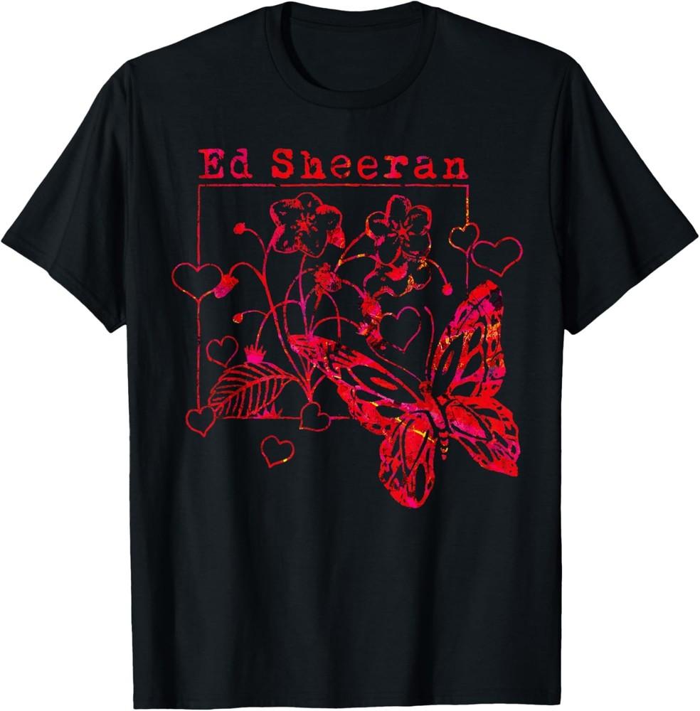 

Ed Sheeran Red Wild Hearts Butterflies T-Shirt Unisex T-Shirt S