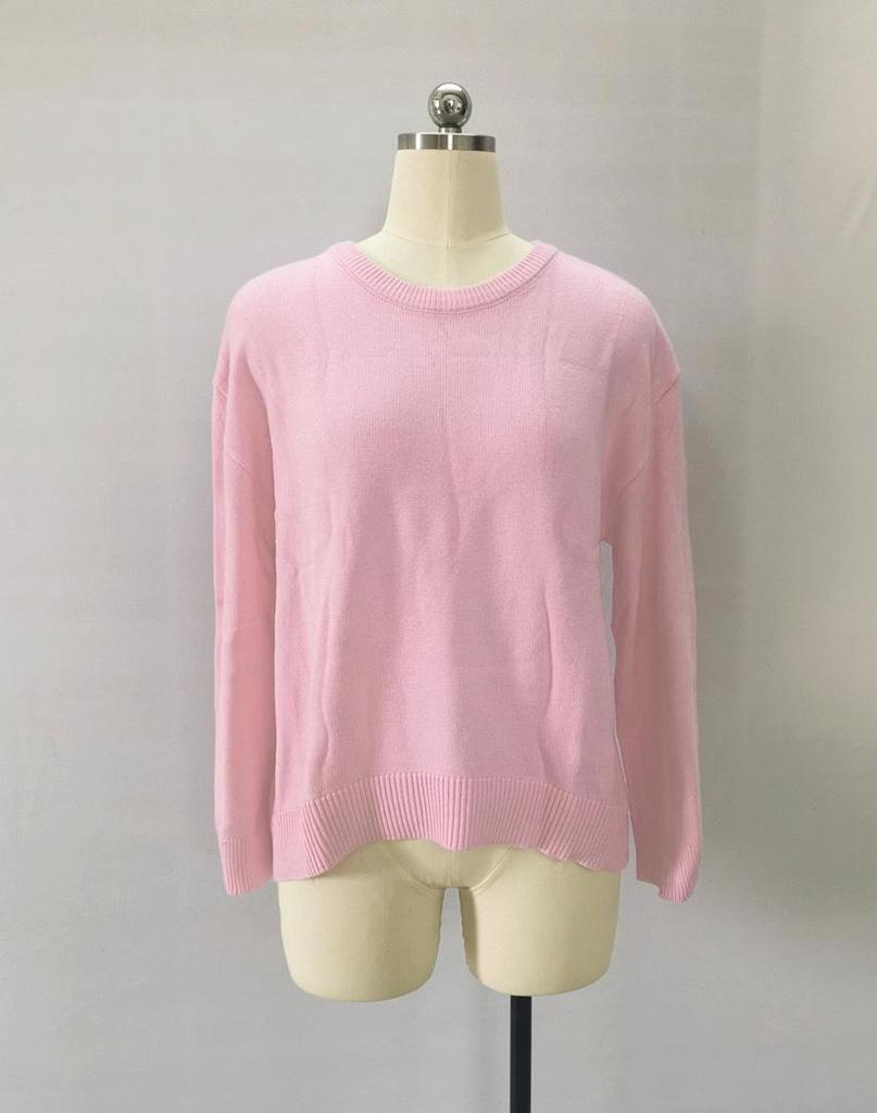 2023 Autumn/Winter Solid Color Loose Round Neck Sweater