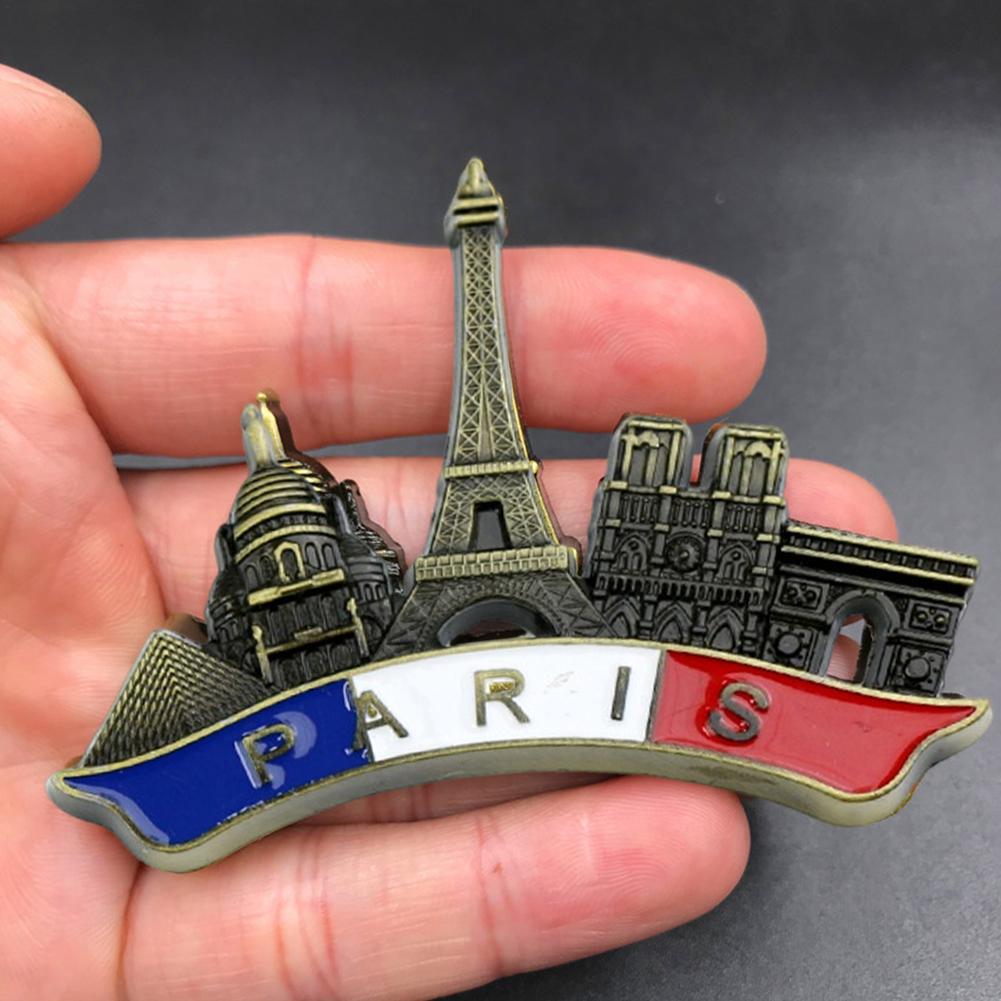 3D French Paris Metal Fridge Magnets Retro Paris Stickers For Fridge World Tourist Souvenir Collection Gifts Home Decoration