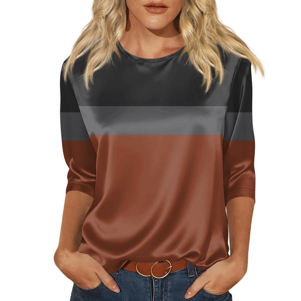 Blouse For Women Dressy 3/4 Long Sleeve Shirts Business Casual Outfit Tops