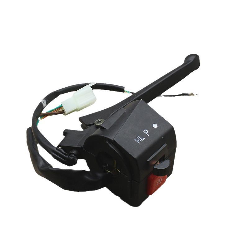 Motorcycle Handlebar Switch Assembly for Dayang DY100: Turn Signal, Headlight, and Horn Controls.