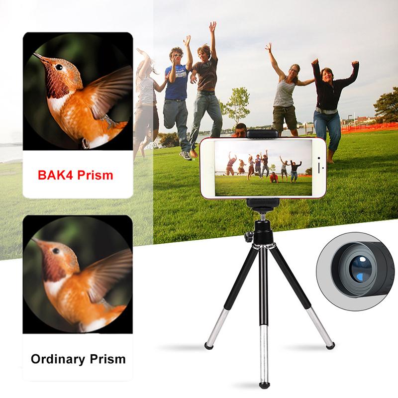 2000x24 HD monokulární dalekohled Mini přenosný venkovní noční vidění s vysokým zvětšením s držákem Venkovní kemping Lov Teleskopy pro pozorování ptáků