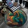 Dragon Round Area Rug,Carpet Rug for Living Room Bedroom Sofa Playroom Decor,Non-slip Floor Mat