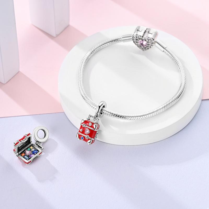 Copper Love Luggage Pendant Suitable For Original Bracelets, Creating Fashionable Jewelry Necklaces Women