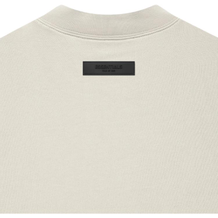 Fear of God Essentials SS22 Relaxed Crewneck Sweatshirt With Flocked Chest Logo and Ribless Hem Men Sweatshirt Wheat FOG-SS22-134