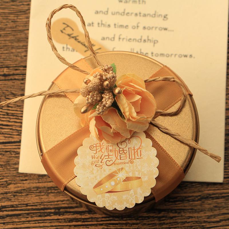 High-End Creative Wedding Candy Tin Gift Box - Elegant Finished Packaging for Favors