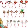 Green Holiday Headbands Festive Christmas Headbands for Parties Photos Snowman Reindeer Santa Hat Hair Hoop Accessories for Kids