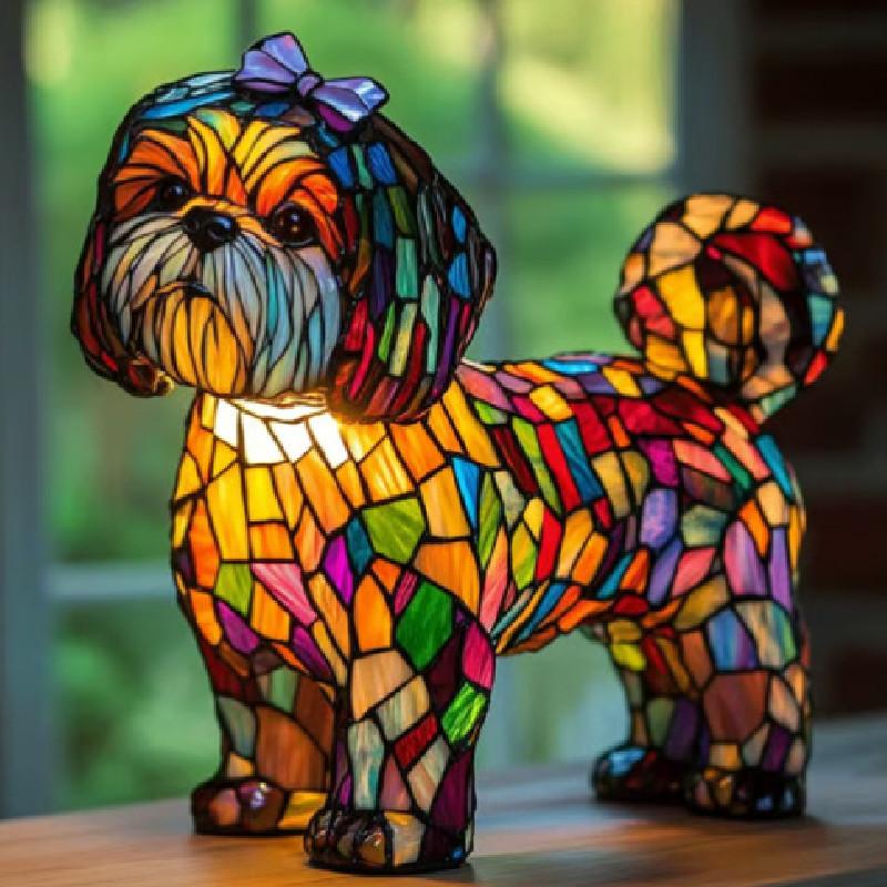 Creative Panda Dolphin Lion Leopard Dog Animal Resin Led Night Light Ornament For Desk