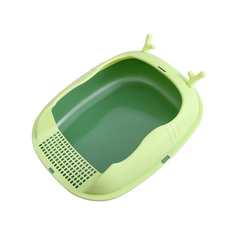 Extra Large Splash-Proof Semi-Enclosed Cat Litter Box for Kittens