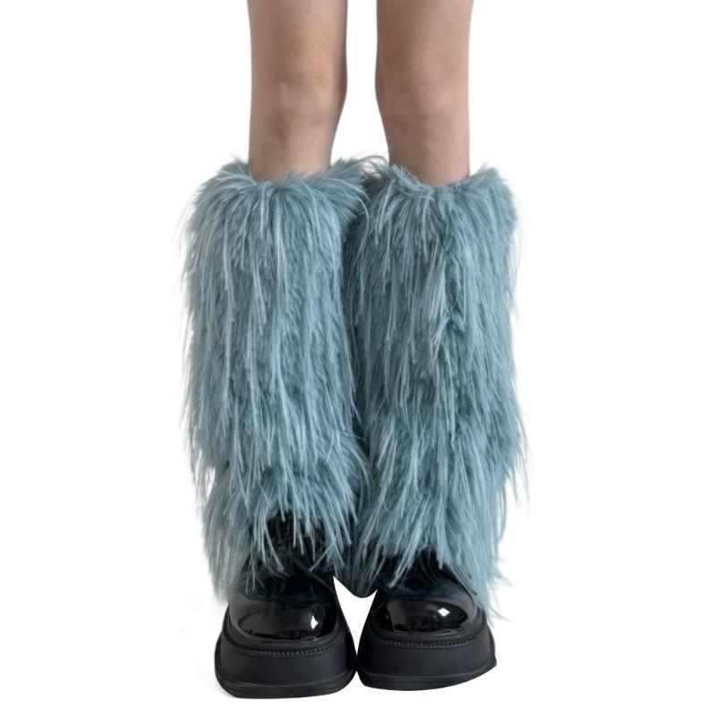 Women's Thick Fuzzy Leg Warmers Soft Plush Boot Covers Toppers for Costume Parties Winter Fashion Accessory Leg Gaiters