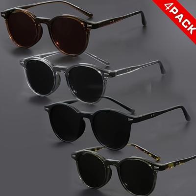 4 Pairs Oval Frame Glasses Men Women Fashionable Daily Office Use Best Gift for Friends