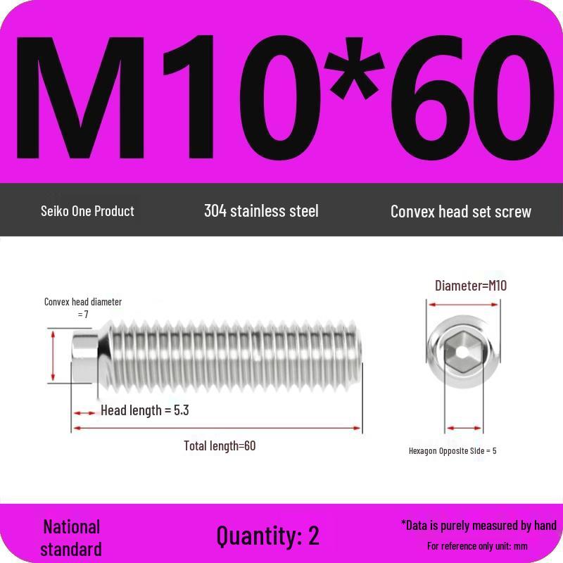304 Stainless Steel Cup Point Grub Screw - Sizes M3 To M10