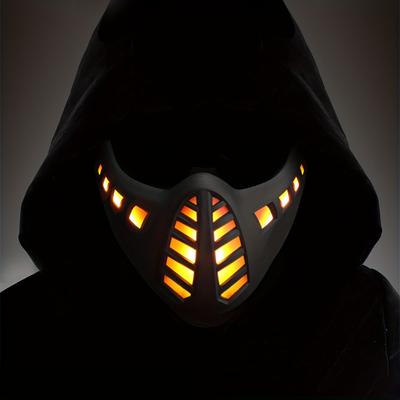 Maska taktyczna LED Sci-Fi - uniwersalny sprzęt outdoorowy i cosplay | Wygodne, trwałe i przyciągające wzrok na Halloween