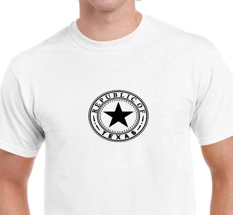 Black Seal Republic of Texas White Cotton T-Shirt Lone Star State Shirt S-5XL 2XL