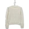 HERMES 23 Stainless Steel Ivory Wool H-Jacquard Crew Neck Long Sleeve Knit Pullover tops 36 IvoryUsed