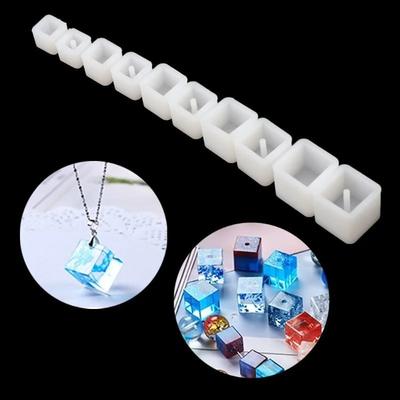 10Pcs/Set Creative DIY Handmade Necklace Pendant Mold Square Bead Silicone Resin Jewelry Pendant Making Casting Mold Wholesale