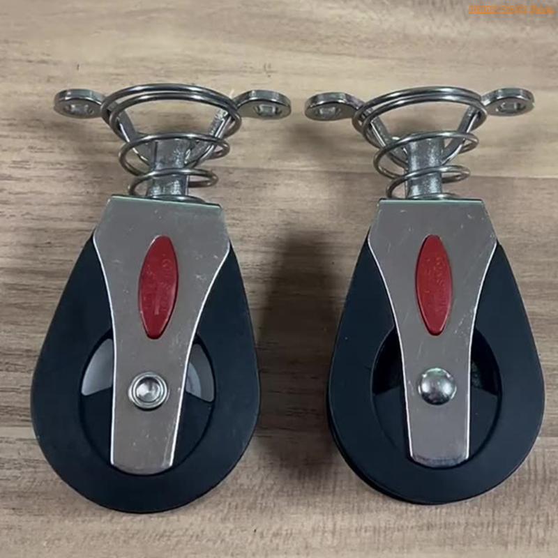 K1AE 2Pcs Strong Rotating Pulley System Gym Equipment Boats Hardware for Outdoor