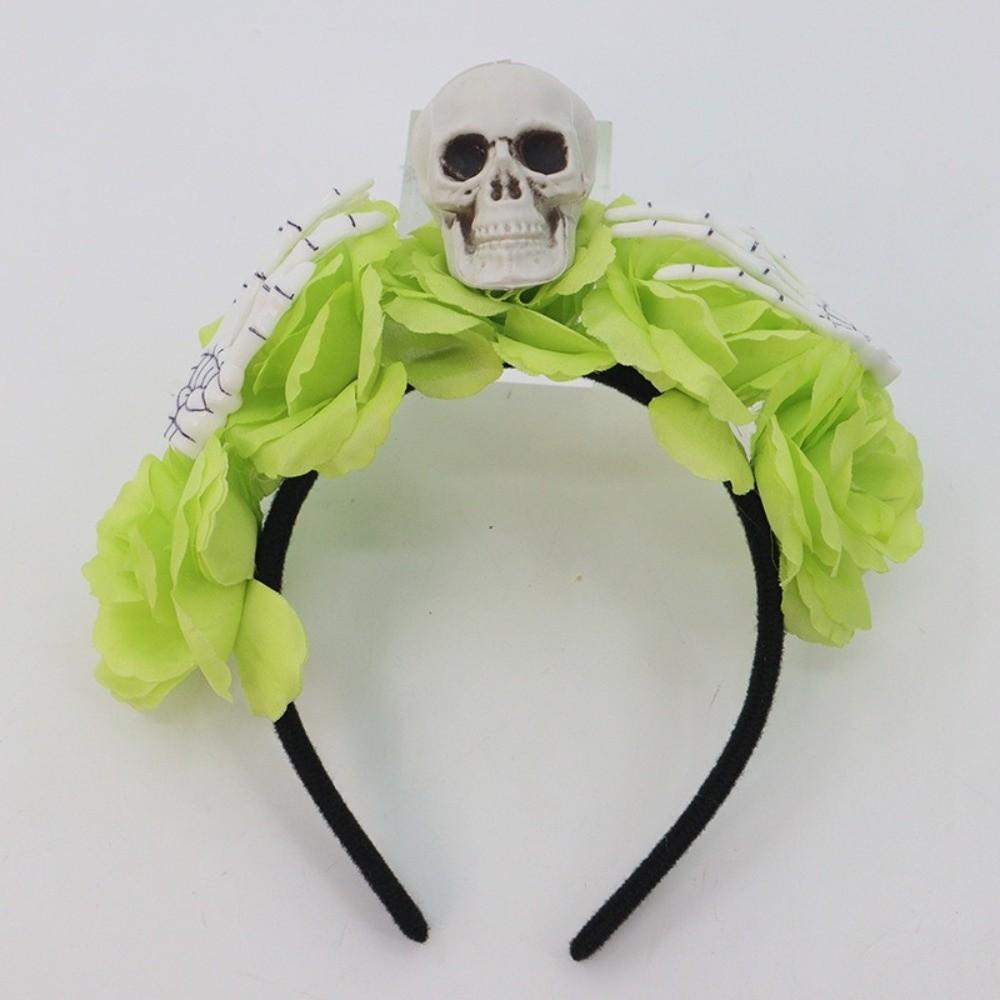 Exaggerated Skull Head Headband Halloween Decor Gothic Flower Hairband  Haunted House