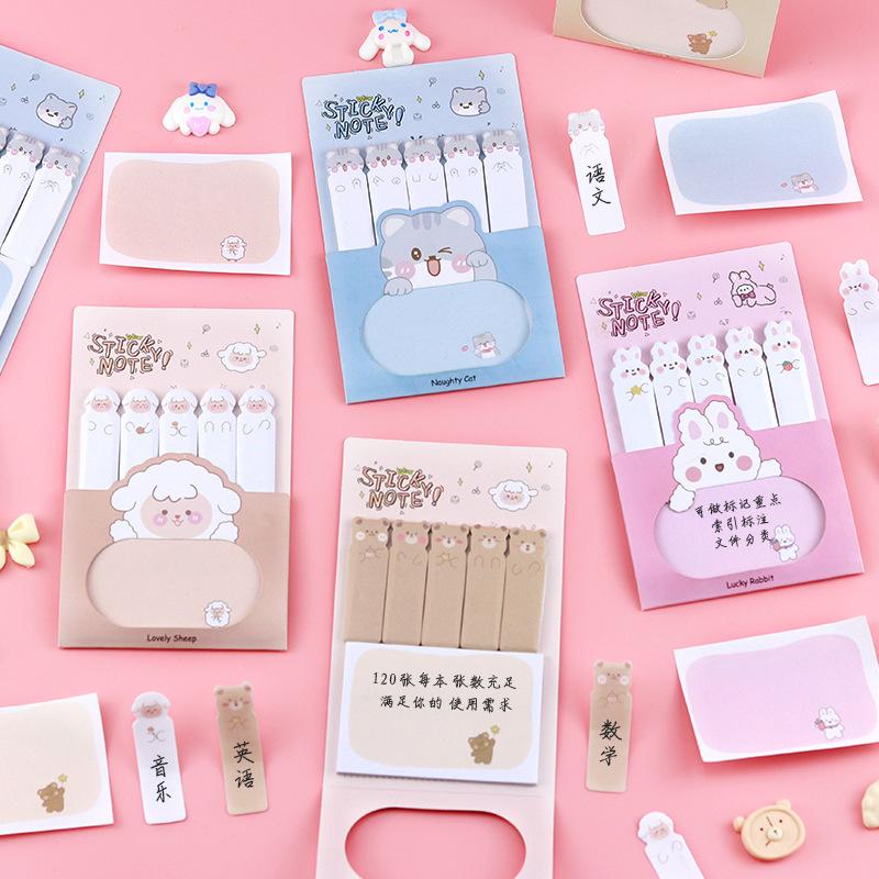 Office School Supplies Creative Cartoon Mark Index Stickers Students Portable Classroom Combination Sticky Notes Wholesale Gift