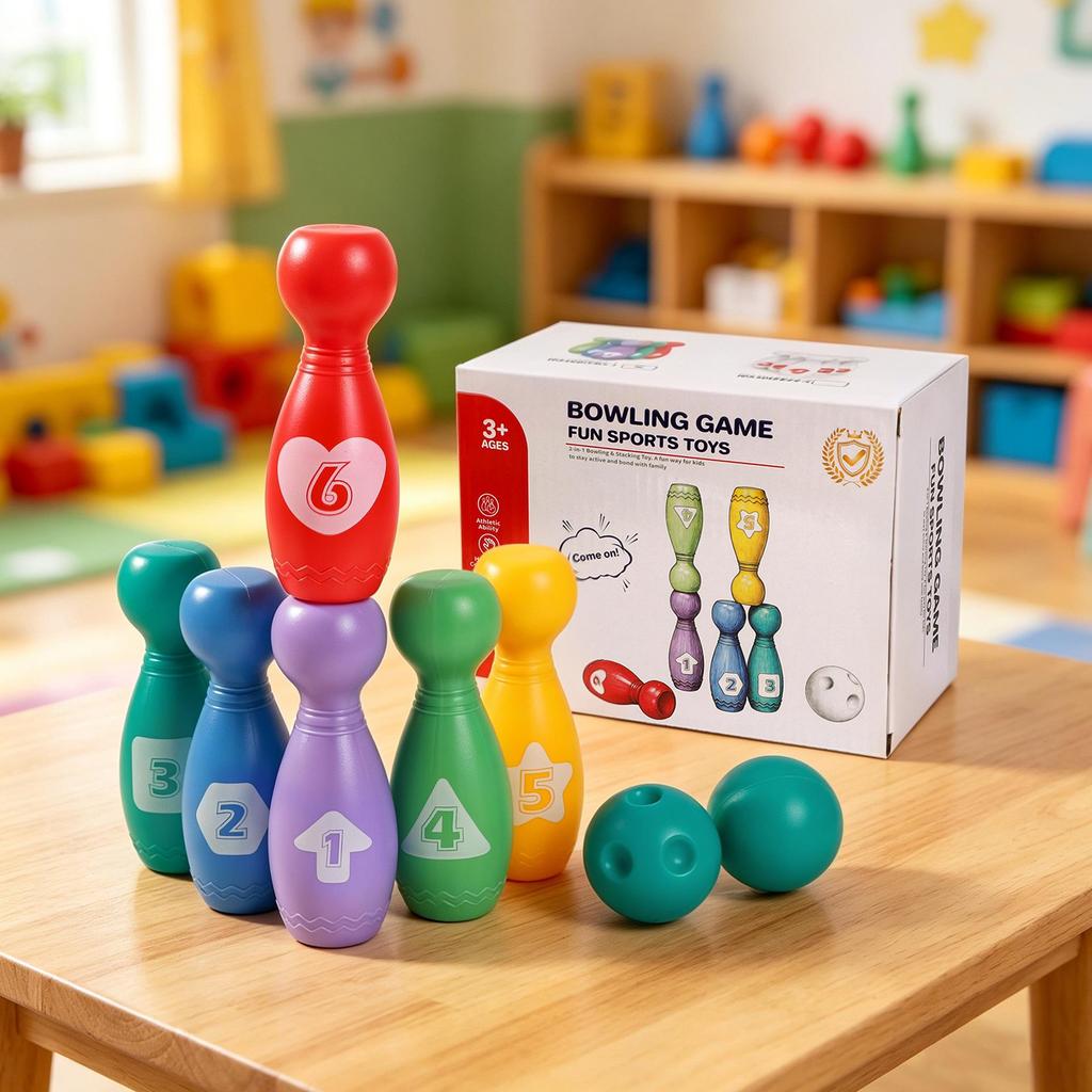 Kids' Interactive Digital Bowling Set for Ages 3+ - Indoor Parent-Child Educational Sports Toy