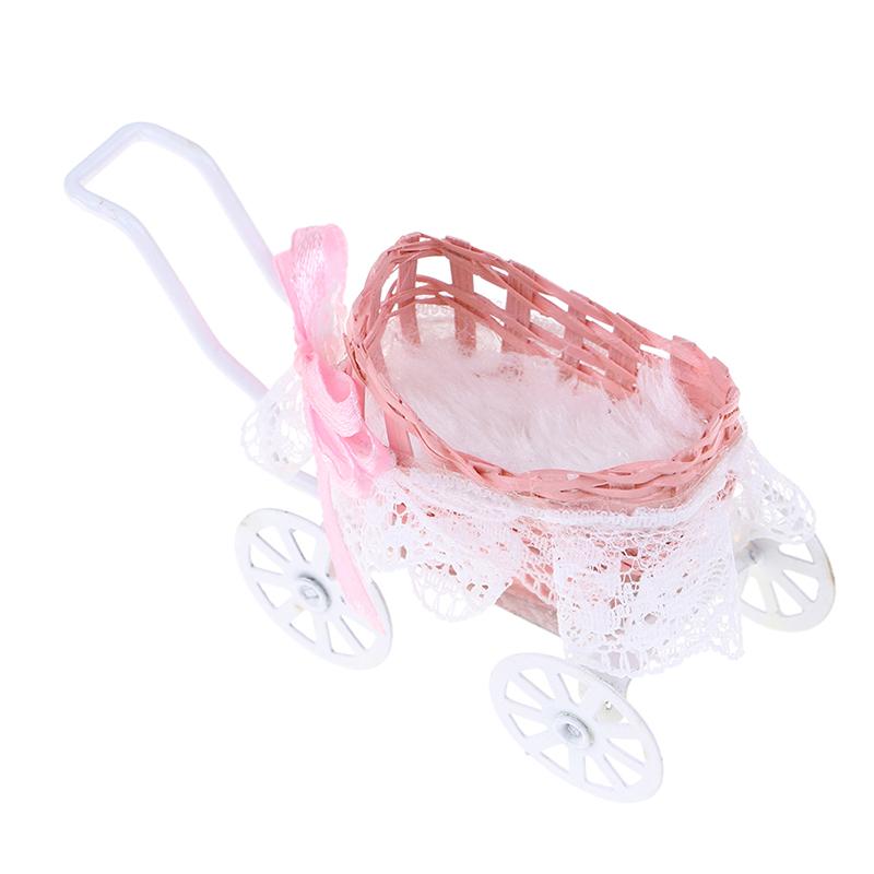 1:12 Dollhouse Miniature Baby Bed Wooden Cradle Baby carriage Baby Walker Doll House Accessories For Dollhouse Decoration New