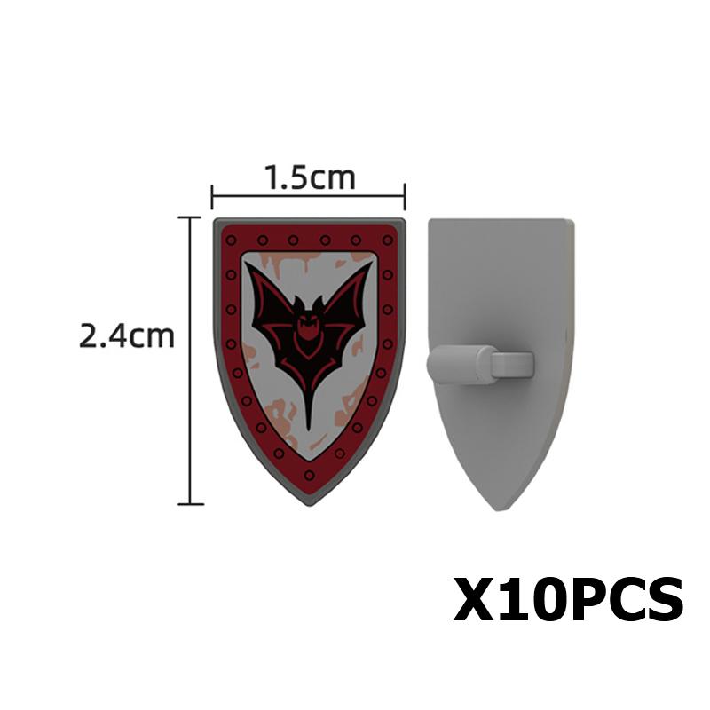 Medieval Military Parts Building Blocks Warrior Soldiers Castle Figures Knights Printed Shield Helmet Accessories DIY Bricks Toy