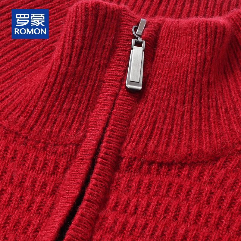 ROMON Men's Half-Zip 100% Wool Pullover Sweater