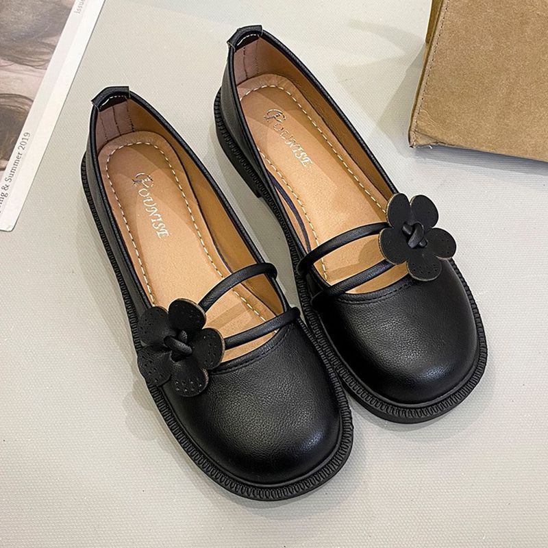 

Mary Jane women s shoes spring and autumn new small leather shoes shallow single shoes women s flat beanie shoes 40