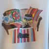 Women's Cotton Blend Loose Fit Round Neck Print T-Shirt