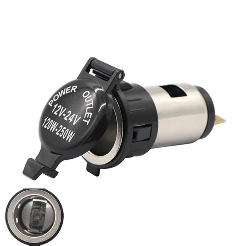 

Car Cigarette Lighter Female Socket Power Plug With Waterproof Cover Case Dc Charger Socket Outlet For Car Dvr 12V-24V 120W A1