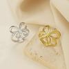 "Stainless Steel Butterfly Open Ring: European & American Light Luxury Style"