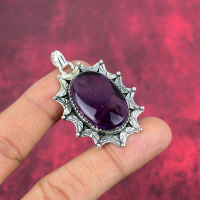Amethyst Pendant Gemstone Jewelry, 925 Solid Sterling Silver Pendant, Gift For Women Handmade Pendant