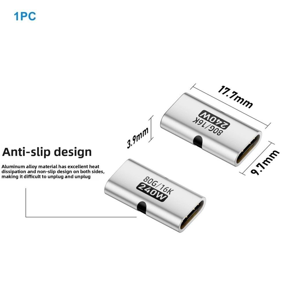 PD 3.1 240W USB C Buchse zu Buchse Konverter 80Gbps 16K 60HZ USB4 Typ-C Verlängerung Hohe Geschwindigkeit Schnelles Laden Magnetischer Adapter