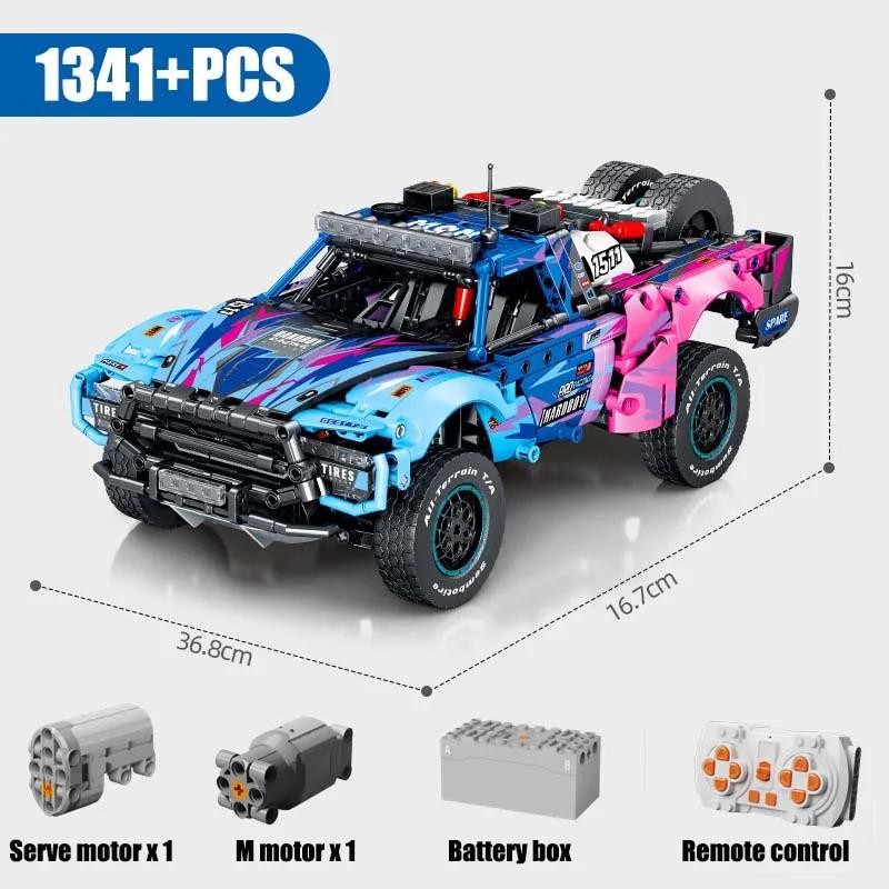 

1341 шт. Технические блоки для строительства гоночных автомобилей с дистанционным управлением и красочным двигателем 1:Игрушка в подарок от Conqueror Off-road Vehicle Bricks в масштабе 14 дюймов