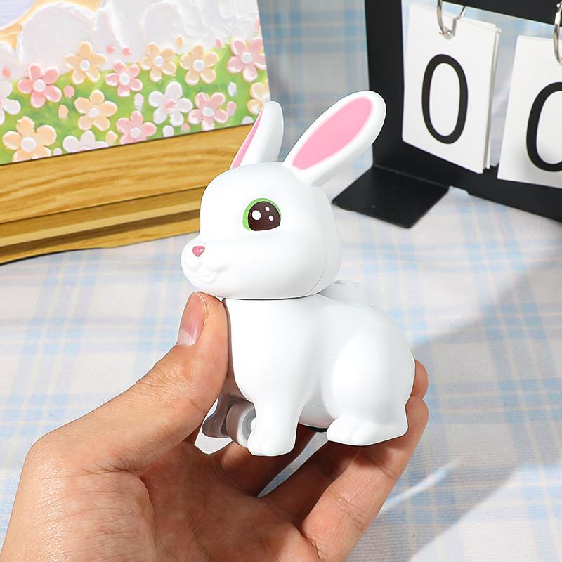 Little Toy Childrens White Rabbit Inertia Press Rebound Force Animal Cartoon Car